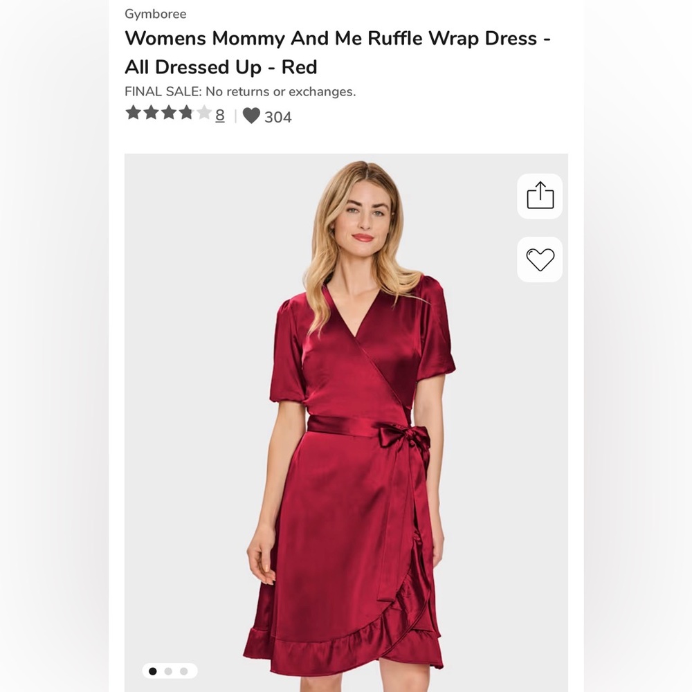 Gymboree Elegant Satin Wrap Dress in Red